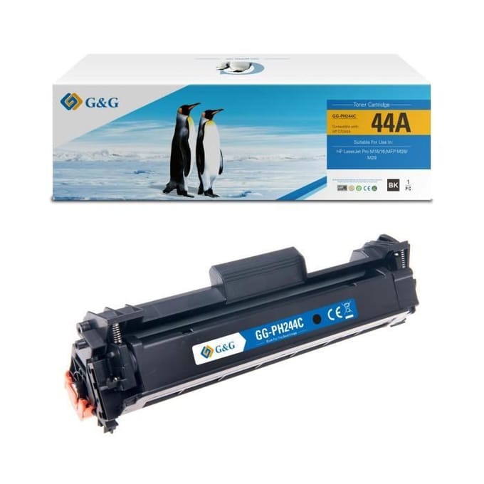 Toner - G&G - CF244A - Compatibel HP 44A - Zwart - 1000 pagina's - ISO 9001 Gecertificeerd