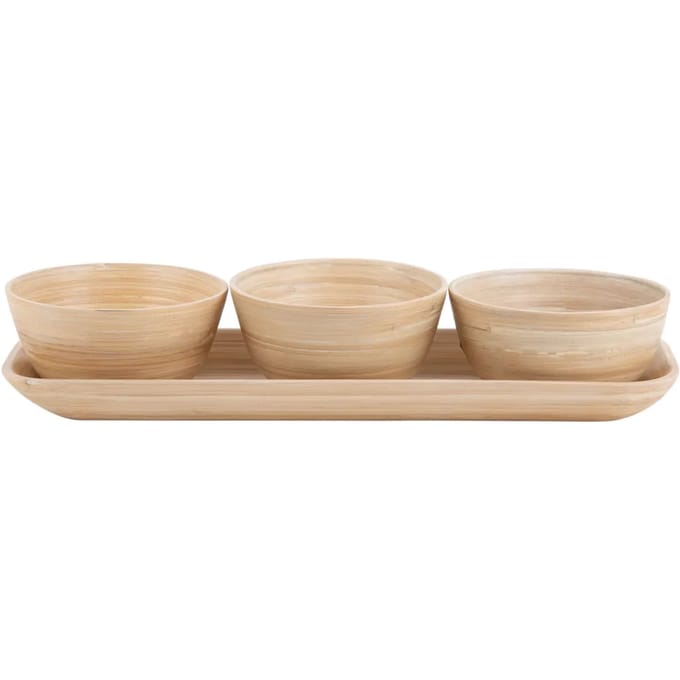 Present Time Schaal Puro - Naturel - 36x12x6cm - Bamboe - Scandinavisch - Woonkamer
