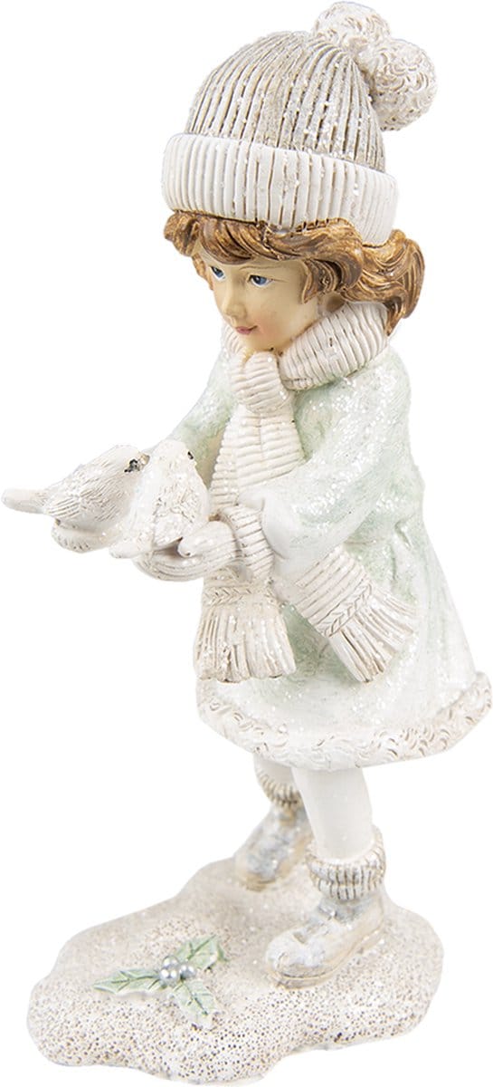 Clayre & Eef Beeld Kind 19 cm Wit Polyresin