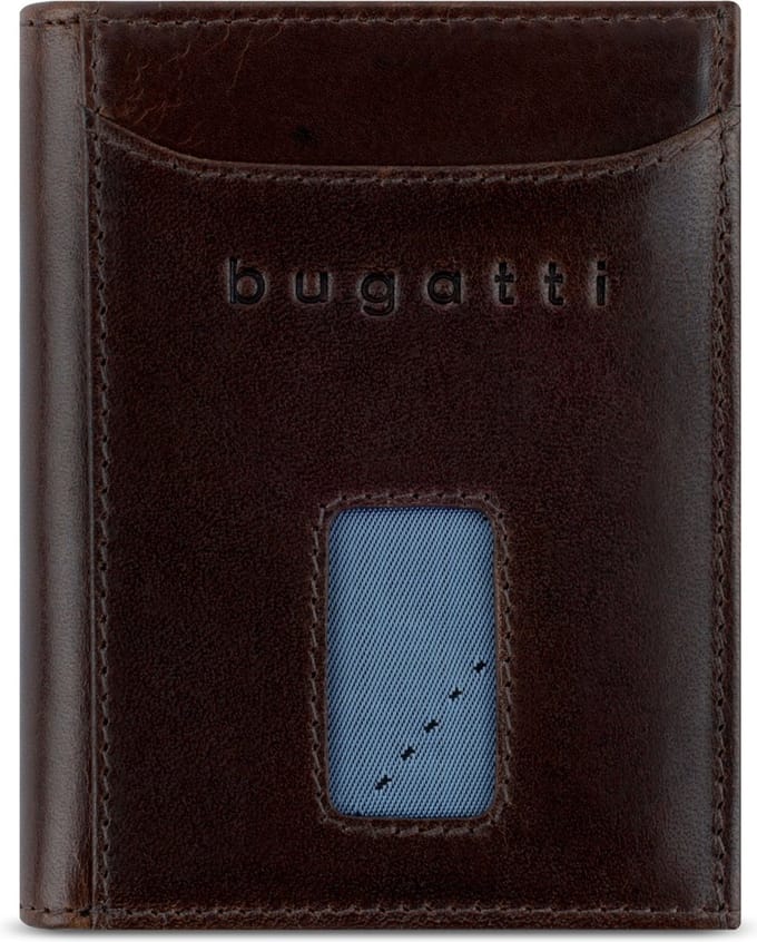 Bugatti Secure Slim Portemonnee RFID-bescherming Leer 8 cm - Jongens - Staand formaat - braun