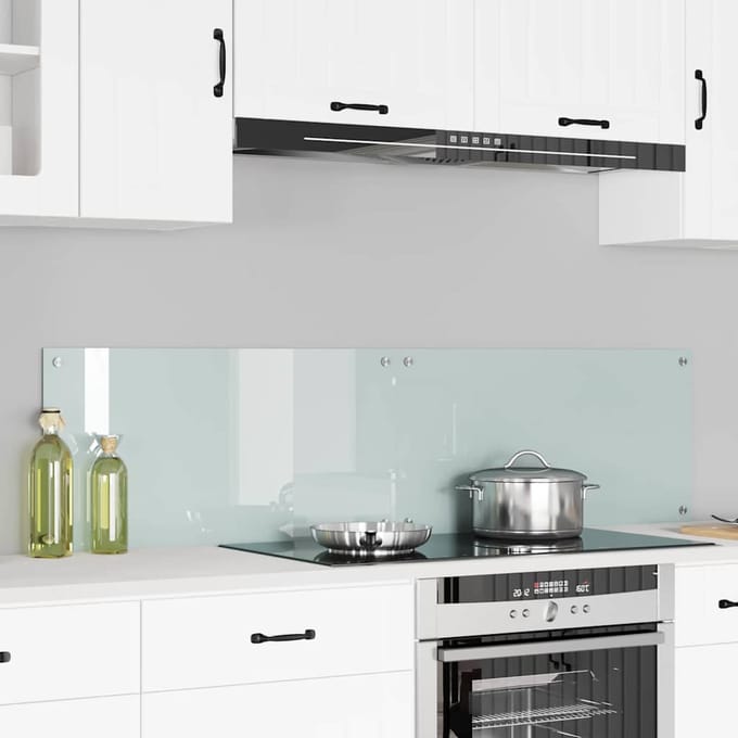 vidaXL - Keukenachterwand - 2 - st - Wit - 80 - x - 40 - cm - gehard - glas