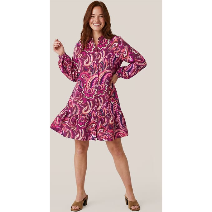 Caroline Tensen Camden Print Jurk Magenta / Multi