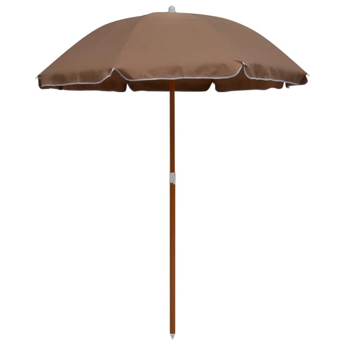 vidaXL - Parasol - met - stalen - paal - 180 - cm - taupe