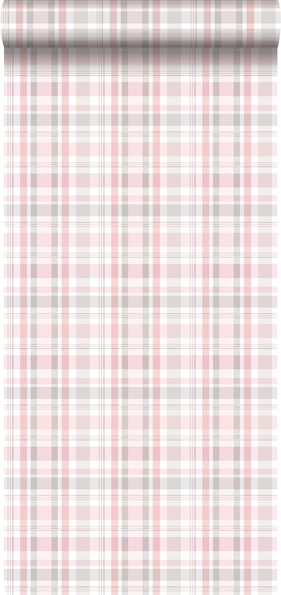 ESTAhome behang ruiten licht roze - 53 cm x 10.05 m - 138953