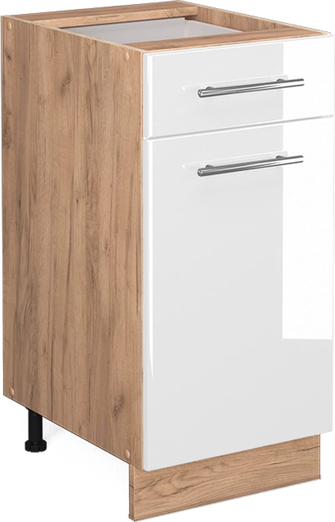 Vicco Fame-Line Keukenonderkast – 40 cm, WB Marmer Wit Hoogglans