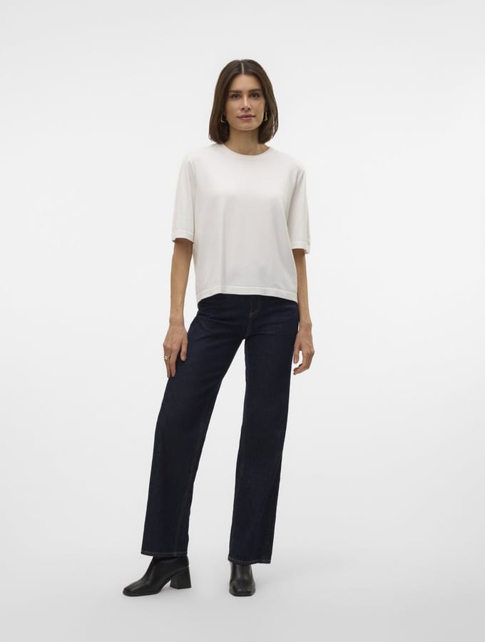 Vero Moda Trui Vmsilje 2/4 O-nck Oversize Pull Ga 10320460 Snow White Dames Maat - M