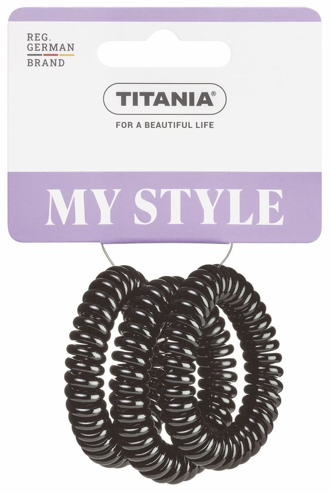 Titania haaraccessoire elastiek anti-ziep zwart 5cm 3 stuks.