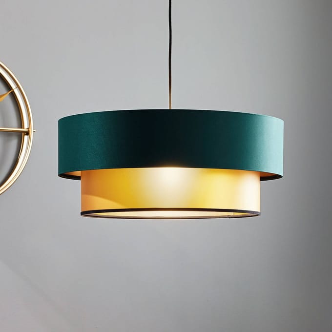 Maco Design Hanglamp Dorina, groen/goud Ø 50cm
