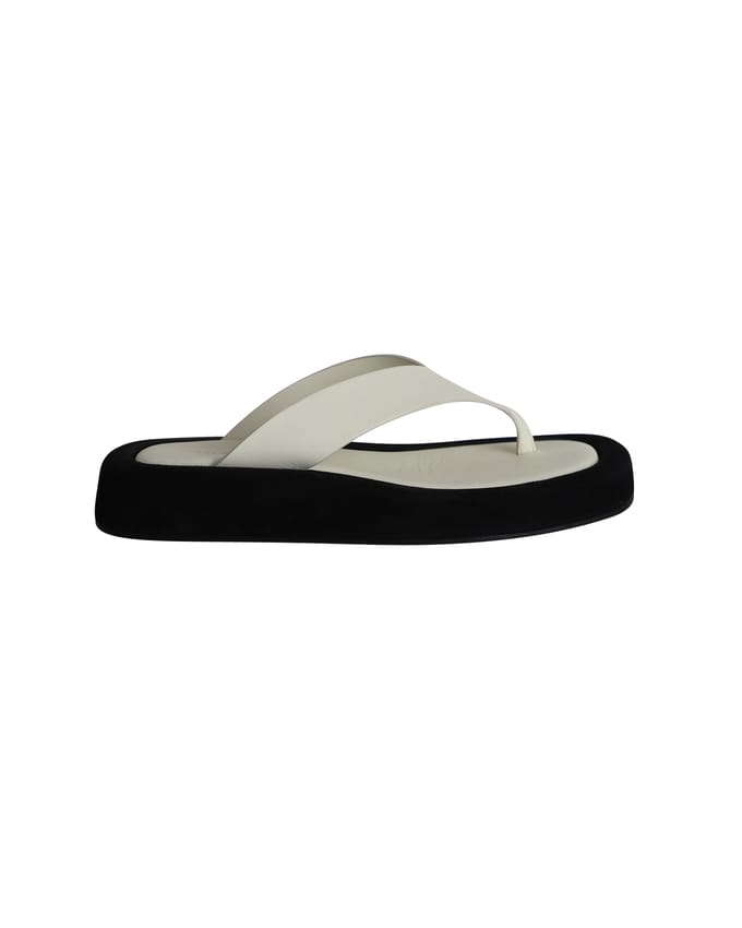 The Row Ginza Flip Flop Sandalen in Witte Leer