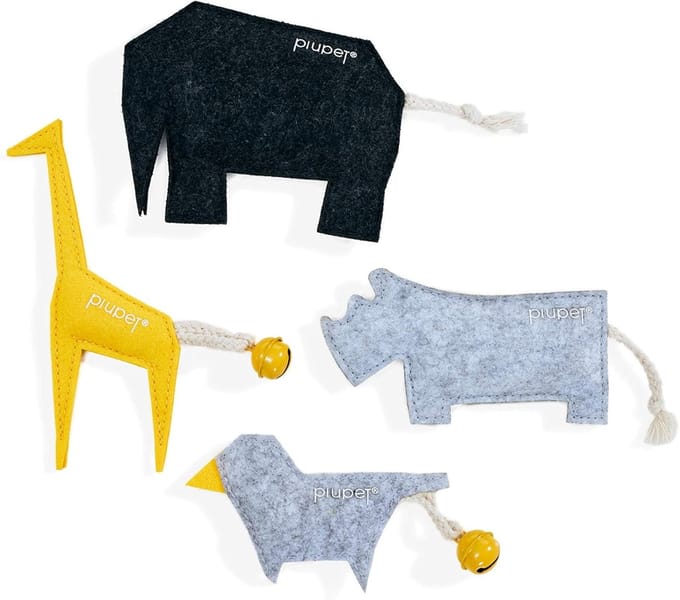 Katten Speelgoed - Kattenkruid Speeltjes - Stimuleert Jachtinstinct - Set van Vier - 15 x 20 x 4 cm