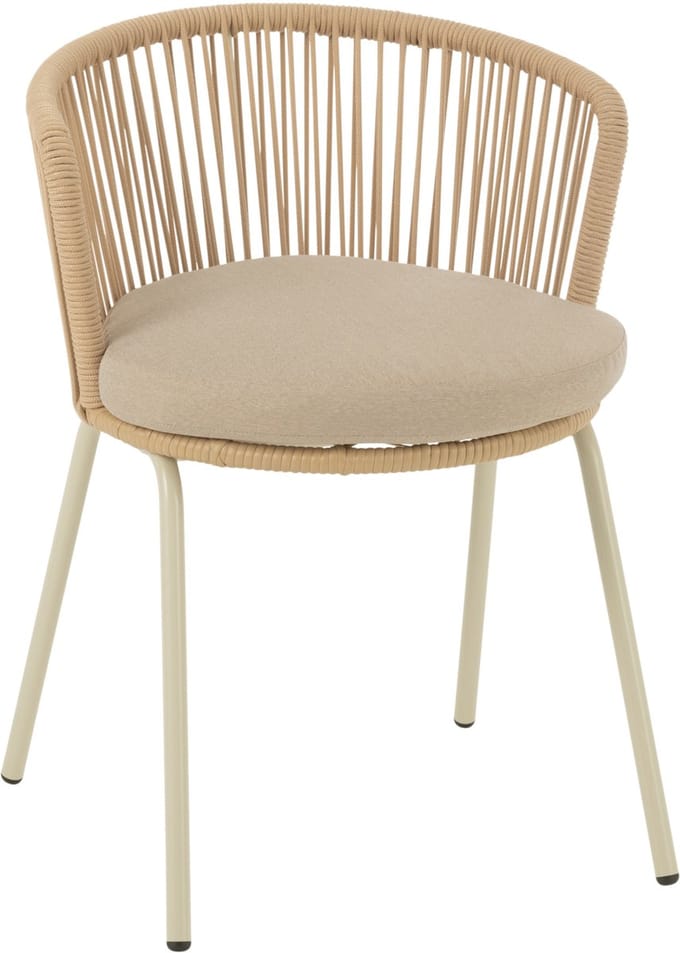 J-Line stoel Toa - metaal/koord - beige