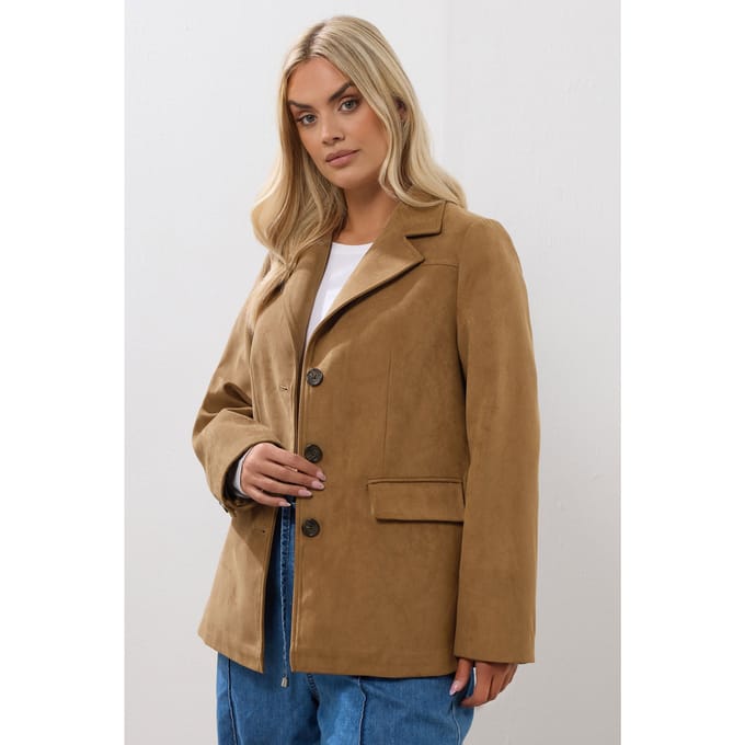 Yours Bruine Faux Suède Blazer Size 42