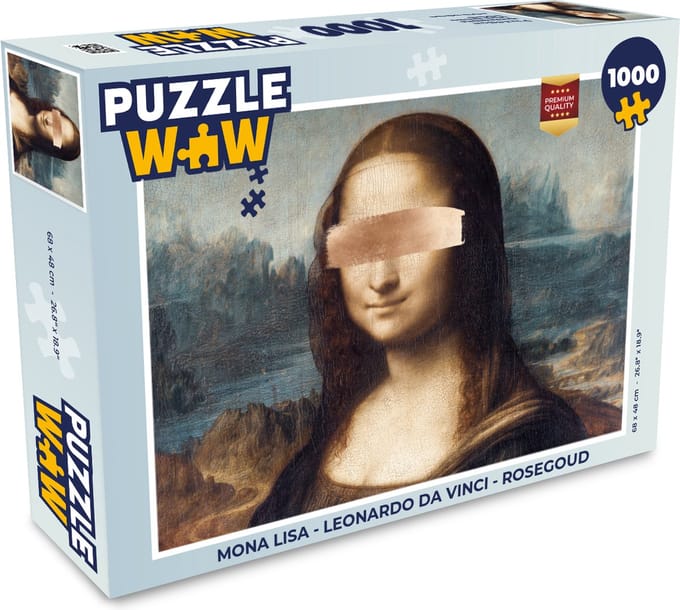 Puzzel Mona Lisa - Leonardo da Vinci - Rosegoud - Legpuzzel - Puzzel 1000 stukjes volwassenen