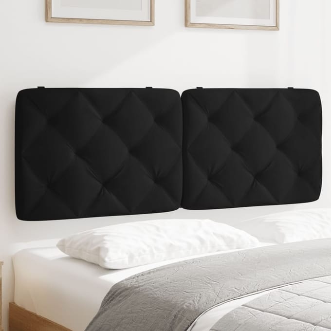 vidaXL - Hoofdbordkussen - 120 - cm - fluweel - zwart