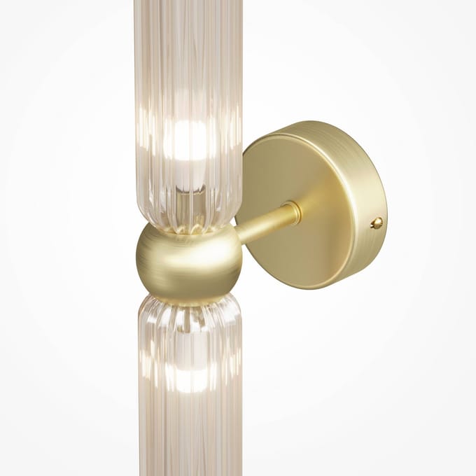 Maytoni wandlamp Antic, goud/cognac, glas, hoogte 43,5 cm