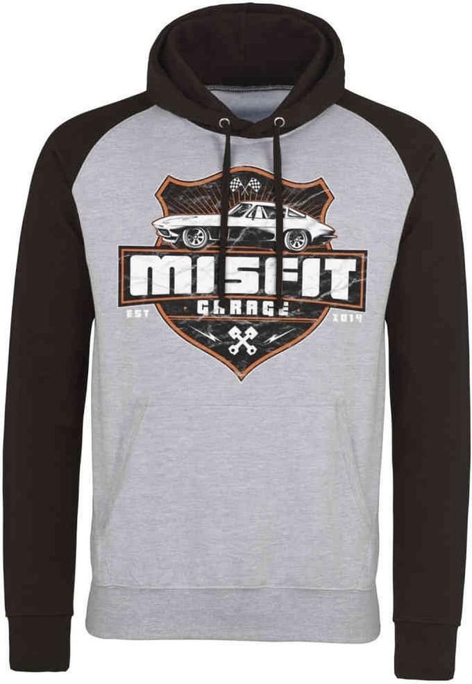 Misfit Garage Hoodie/trui -M- Vette Grijs/Zwart