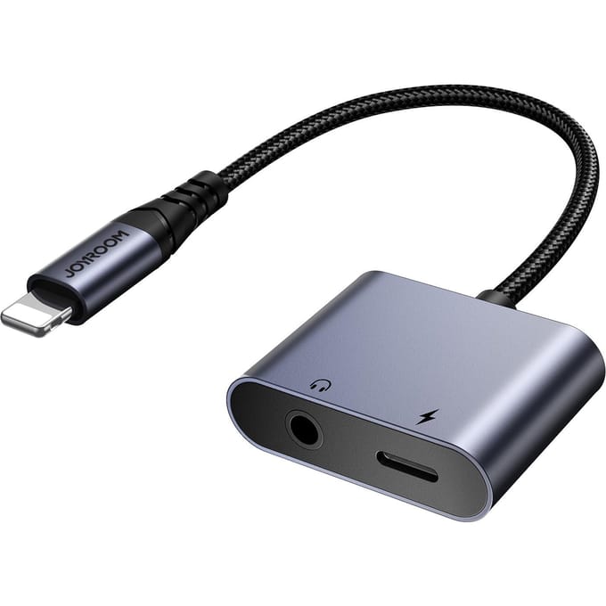 Joyroom 2-in-1 Audio adapter SY-L01 Lightning to 3.5mm + Lightning (black) USB hub