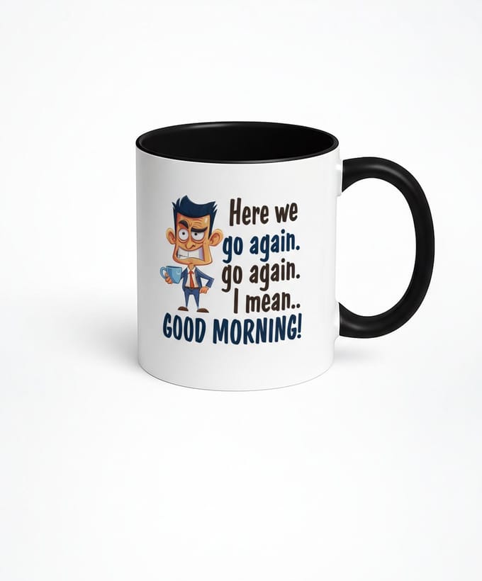 Here we go again" Koffiemok - Grappige Mok voor Morgenhumeur