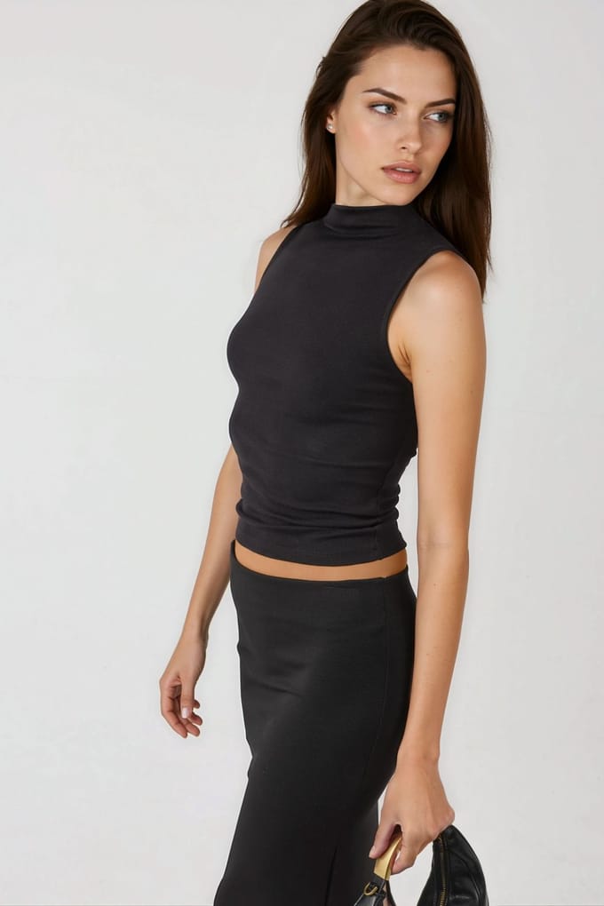 Slim Fit Crew Neck Gebreide Blouse