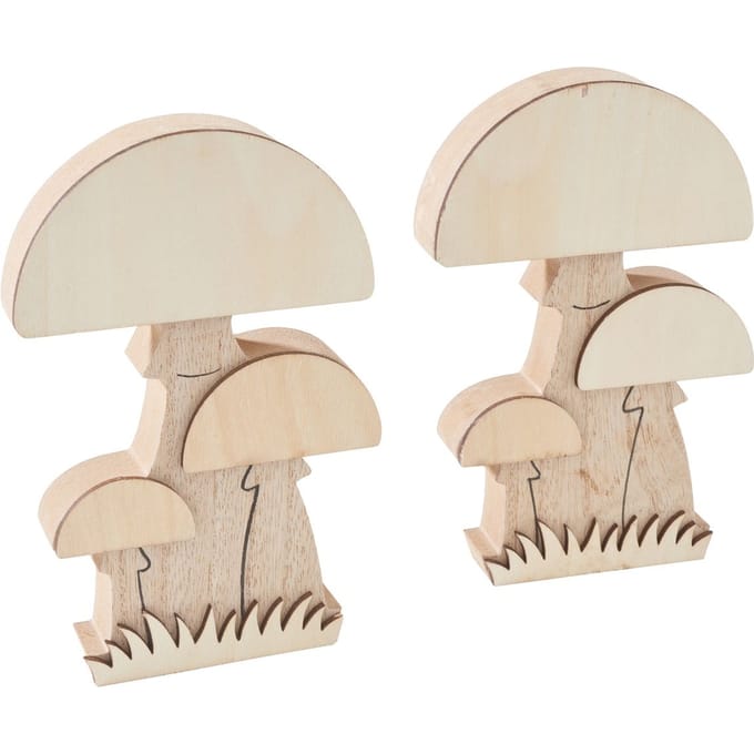 VBS Houten paddenstoelen, 2 stuks