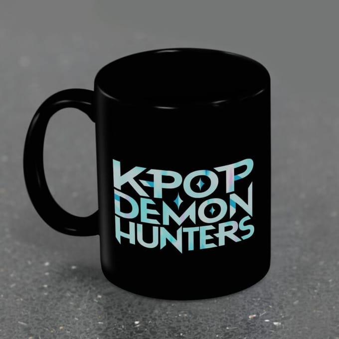Pyramid - Mug K-Pop Demon Hunters (K-Pop Logo) Black Pod - Mokken