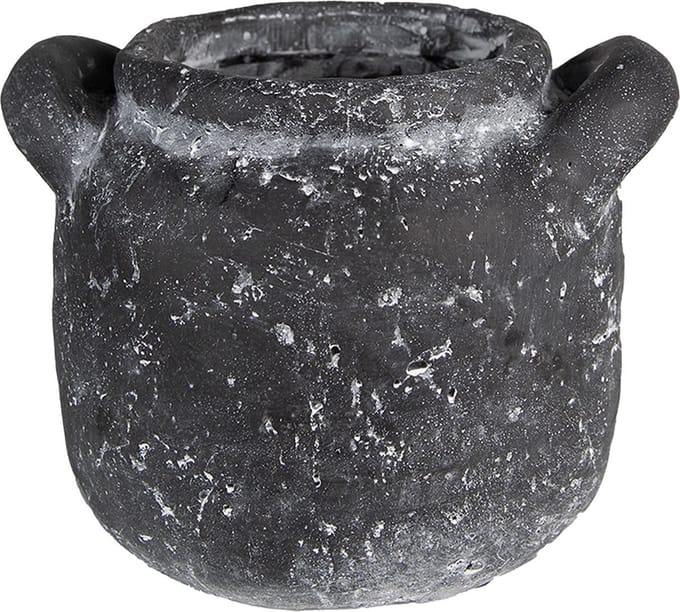 Bloempot voor Binnen – Grijs – Rustieke Pot – 17x15x13 cm – Steen