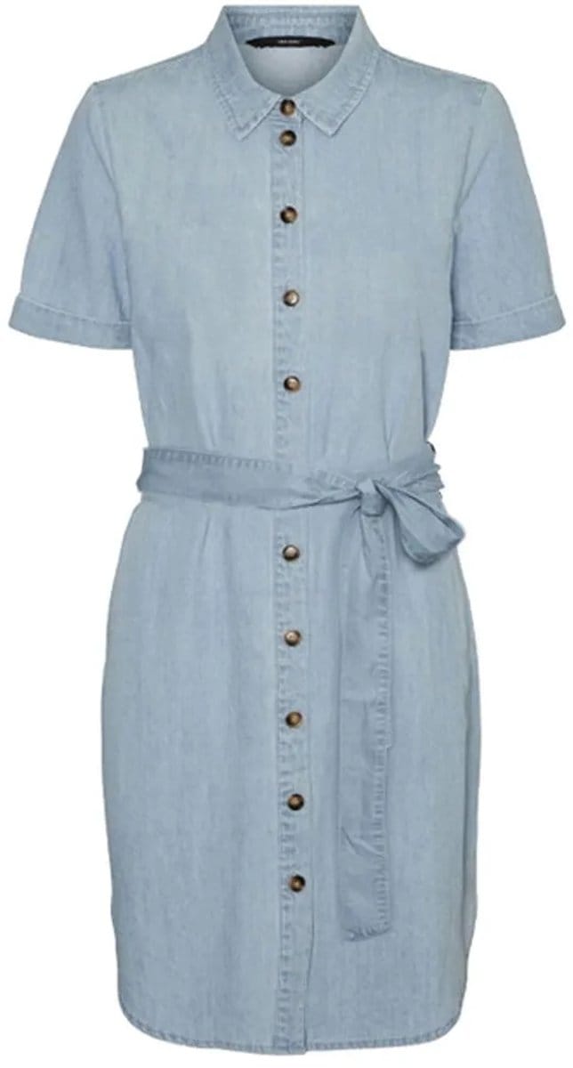 Vero Moda Silvia Korte Mouwen Korte Jurk Blauw L Vrouw