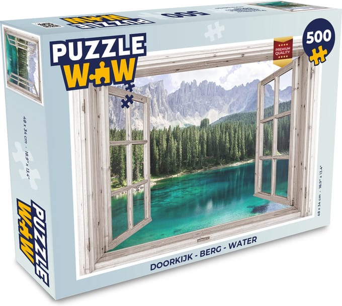 Puzzel Doorkijk - Berg - Water - Legpuzzel - Puzzel 500 stukjes