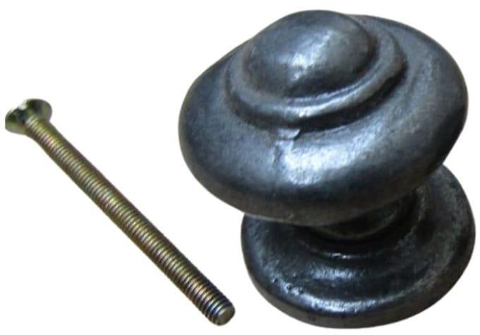 Stepped with Base Cabinet Knob Antique Iron 25mm