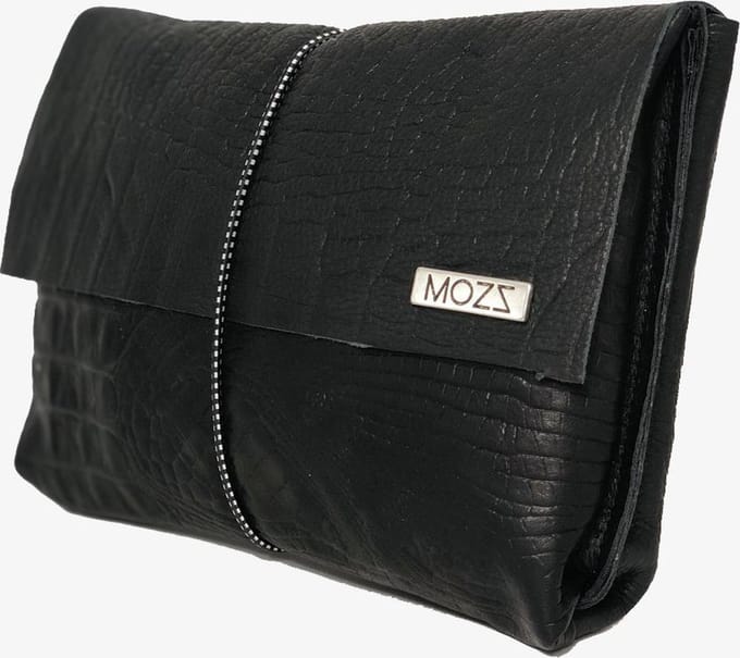MOZZ BAGS - Luieretui Leer Croco Zwart Harmony