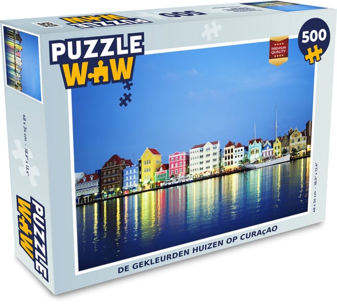 Puzzel Curaçao - Huizen - Skyline - Legpuzzel - Puzzel 500 stukjes