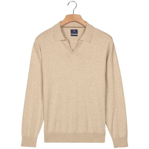 Baileys Trui No Button Polo Collar Single Knit Kitt / male