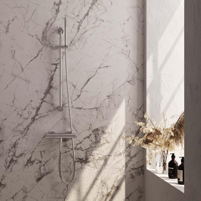 Brauer Chrome Edition Glijstangset met Thermostaatkraan - Staafhanddouche - Chroom