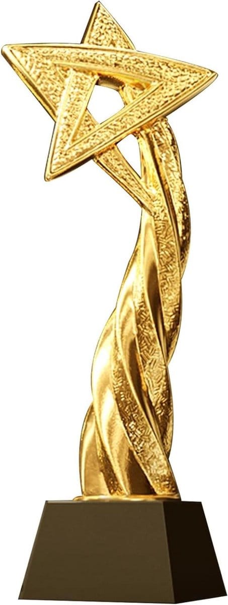 Personeel Trofee - Gouden Prijs - Erkenning Prestaties - Aanpasbare Gravure - 32 centimeter Hoog - Goud
