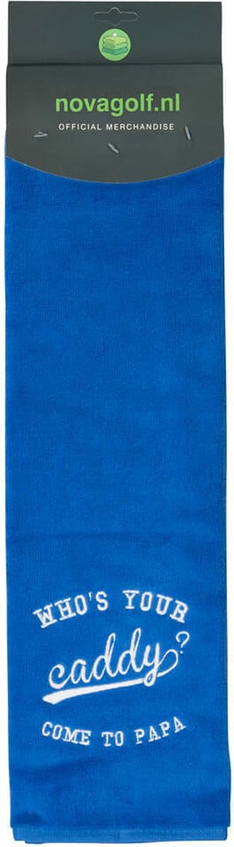 Nova Golf 'Who's Your Caddy' Golfhanddoek - Blauw