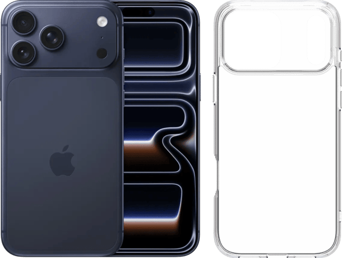 Apple iPhone 17 Pro Max 256GB Blauw + BlueBuilt Protective Back Cover Transparant