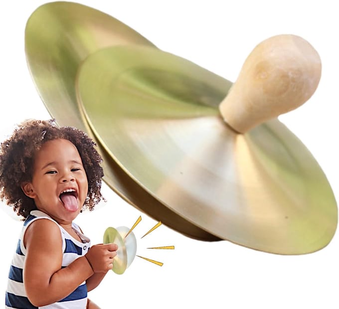 Bekken voor kinderen - Kleine handbekken - Percussie instrument - Compact formaat - Ca. 9 cm