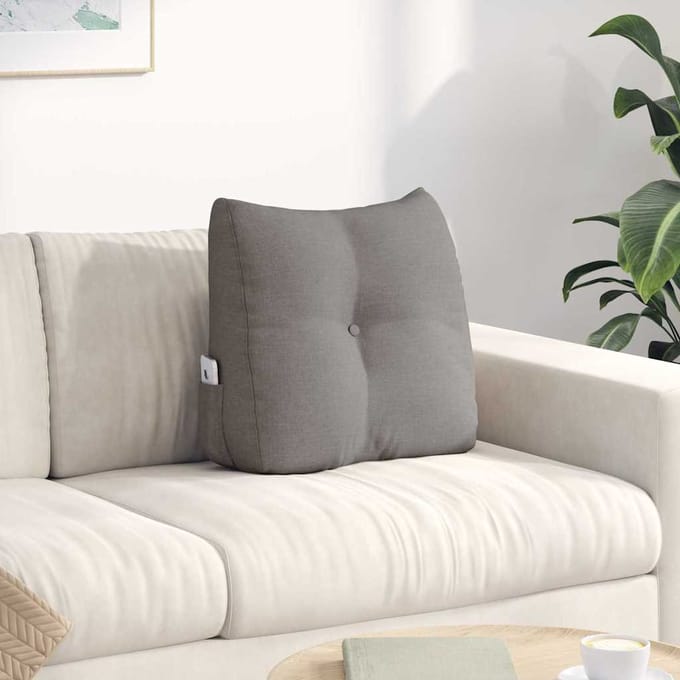 vidaXL - Rugkussen - Taupe - 45 - x - 50 - x - 24 - cm - Stof