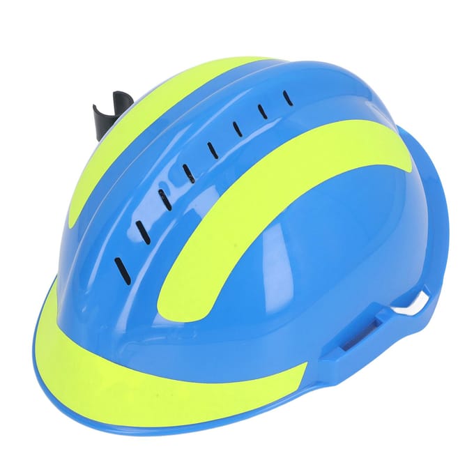 Casque de sécurité rigide réglable doublure résistant à la chaleur absorbant les chocs fendu sécurité construction casque de travail Bleu bleu