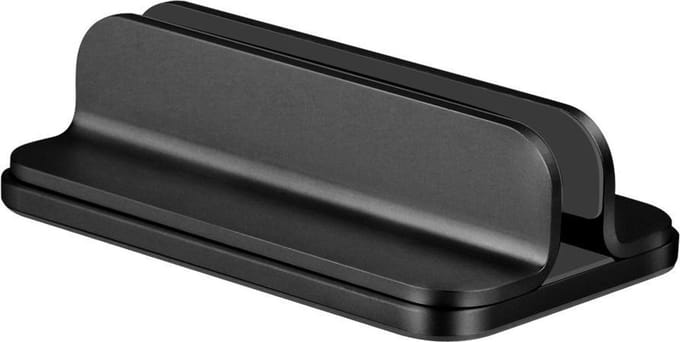 Mastersøn Verticale Laptop Standaard - Aluminium & Verstelbaar - Zwart - MacBook