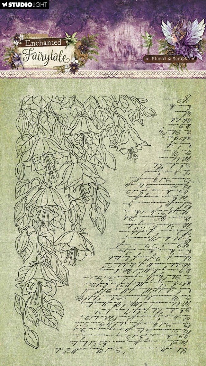 Clear stamp Floral and script - Enchanted fairytale nr. 940