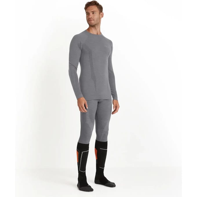 FALKE Wool-Tech Longsleeve sneldrogend wol functioneel functioneel shirt met lange mouwen heren grijs - maat M