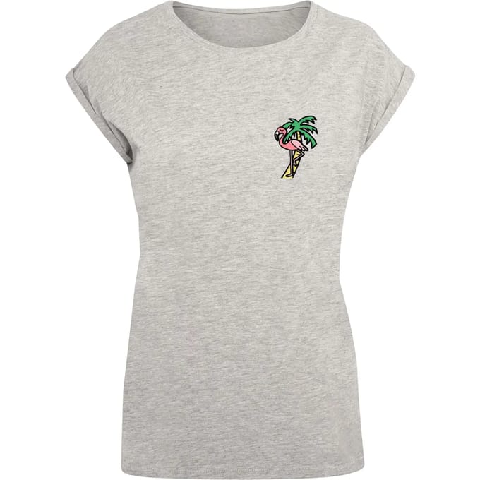 T-shirt dames Mister Tee Flamingo Extended Shoulder