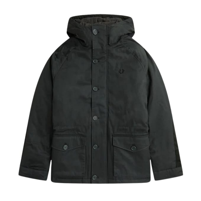 Fred Perry korte snorkel nachtgroene parka jas