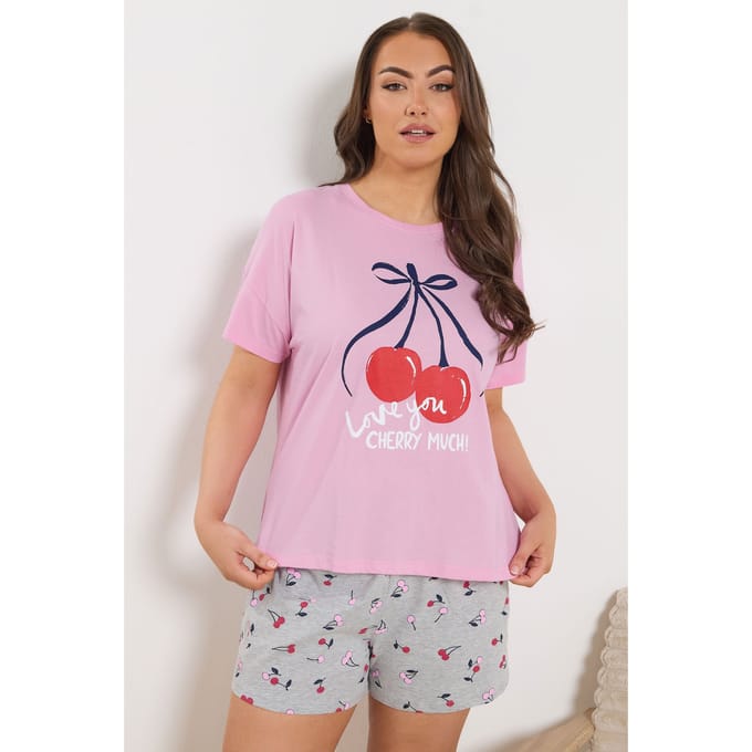 Yours Roze 'Love You Cherry Much' Slaapshirt Size 62-64