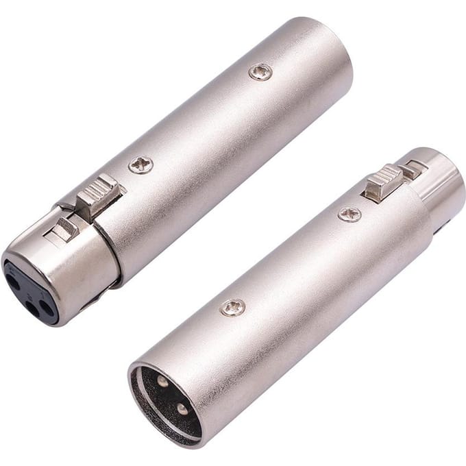 2 stks XLR Adapter XLR Man-vrouw Adapter XLR Vrouw naar Man Microfoon Audio Converter Zink zilver