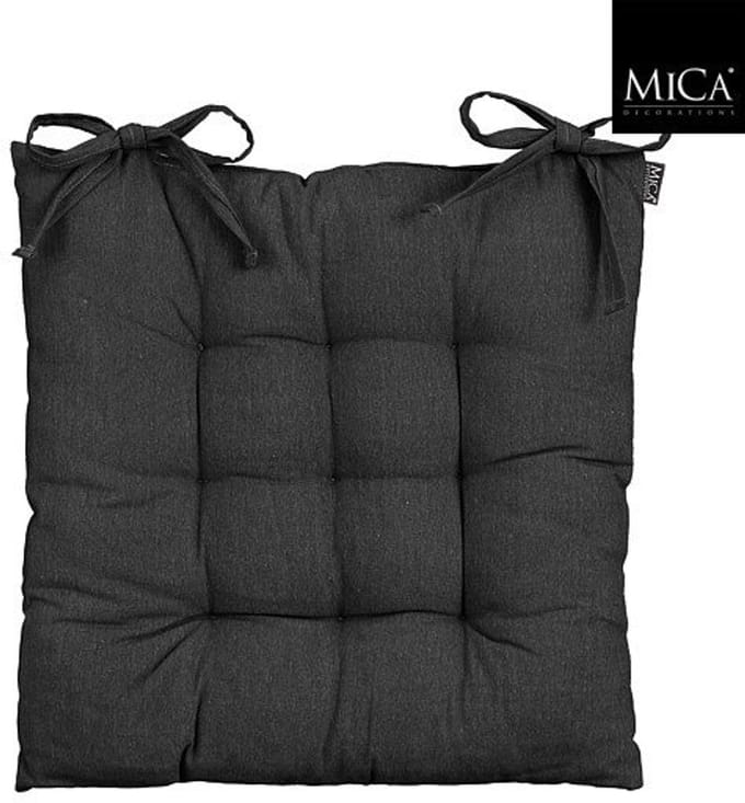 Mica Decorations Como Stoelkussen - 46 x 46 x 7 cm - Zwart