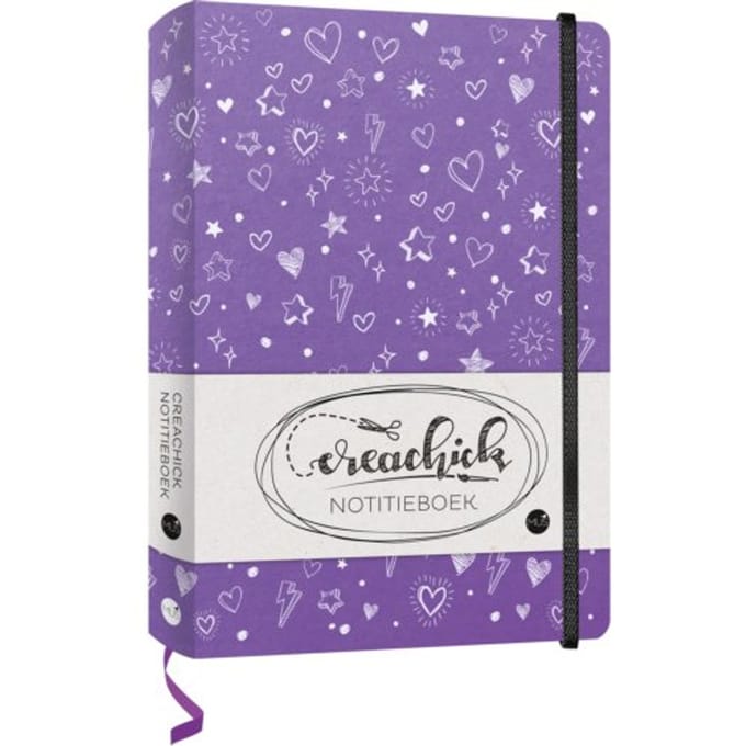 CreaChick notitieboek - paars - 208 pagina's - gelinieerd