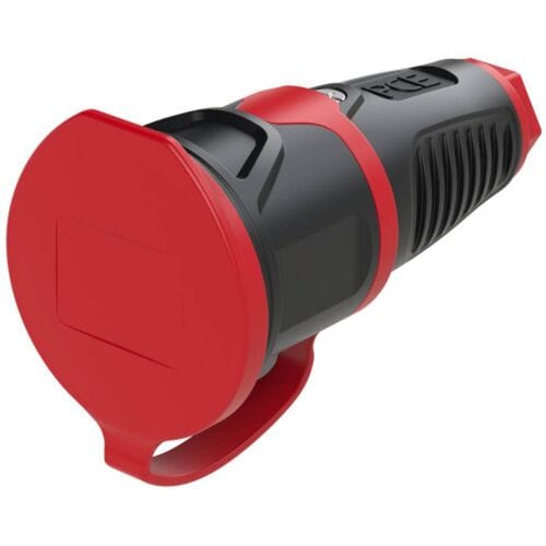 PCE 2511-src Koppeling met randaarde Rubber, Kunststof 230 V Zwart, Rood IP54