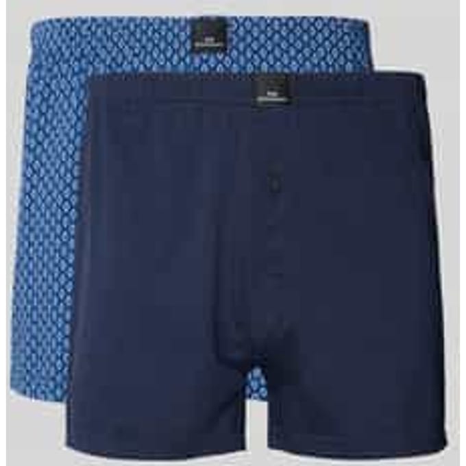 Götzburg heren 2P wijde boxershorts basic print blauw